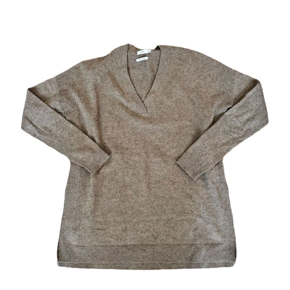 Vince Women's XS Brown V-Neck Long Sleeve Cashmere Sweater Comfort Fit